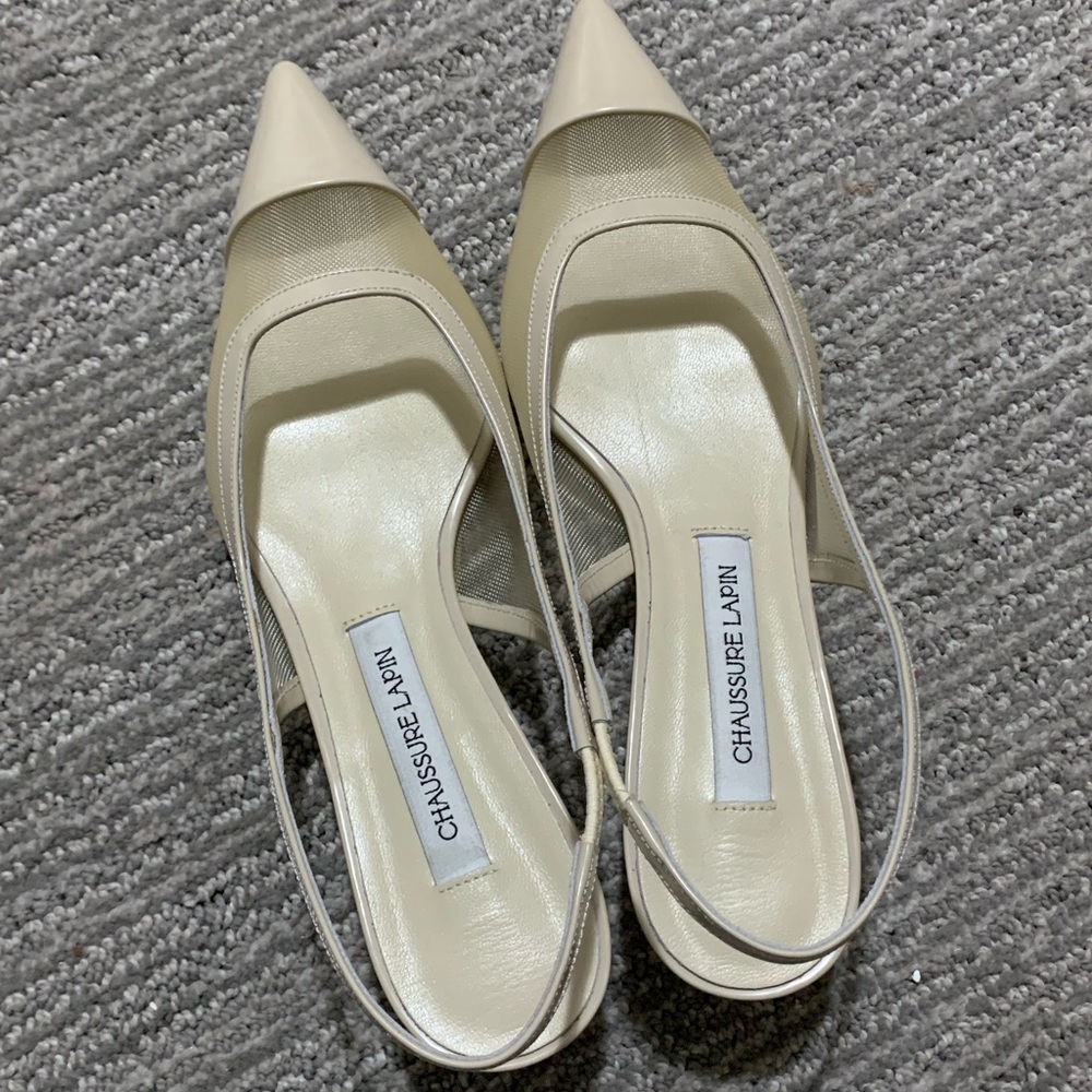 Chaussure Lapin low heel pointed toe Cream Shoes